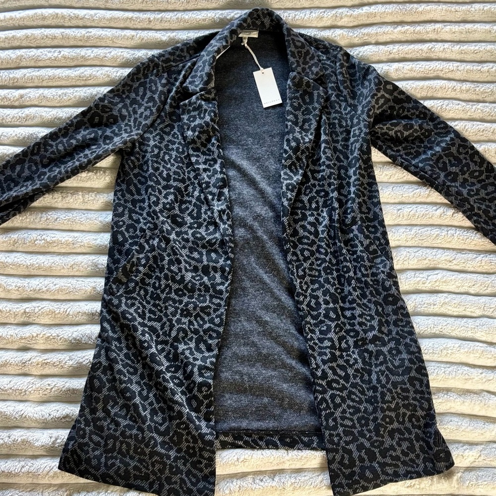 Leopard Print Open Front Cardigan
